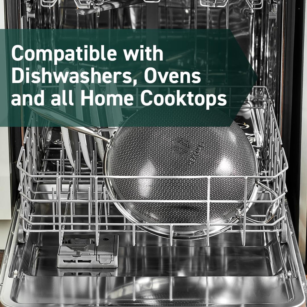 Hybrid Nonstick 12-Inch Wok, Stay-Cool Handle, Dishwasher-Friendly, Oven-Safe Up to 900°F, Induction Ready, Compatible with All Cooktops