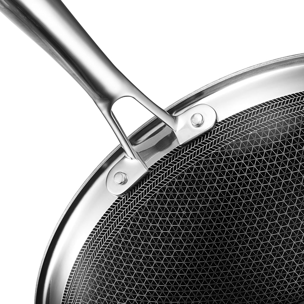 Hybrid Nonstick 12-Inch Wok, Stay-Cool Handle, Dishwasher-Friendly, Oven-Safe Up to 900°F, Induction Ready, Compatible with All Cooktops